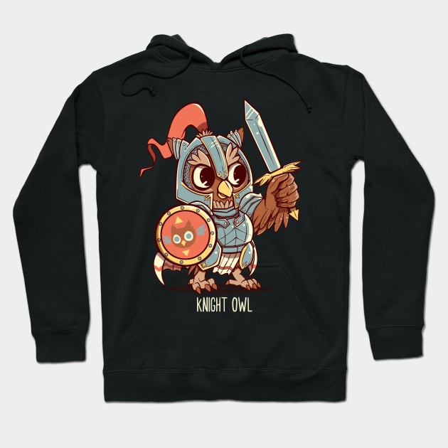 Knight Owl Animal Pun Shirt Hoodie by TechraNova